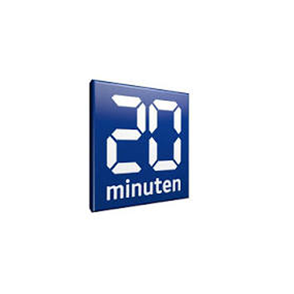 Dr. Liv Kraemer Skincare press logo of 20minuten in front of a white background