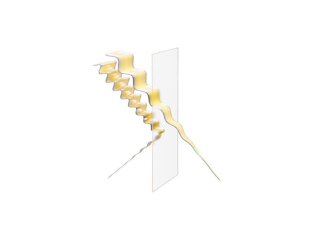 Dr. liv Kraemer Skincare owned depiction of uv rays penetrating through lass as well as bouncing off the glass surface in front of a white background