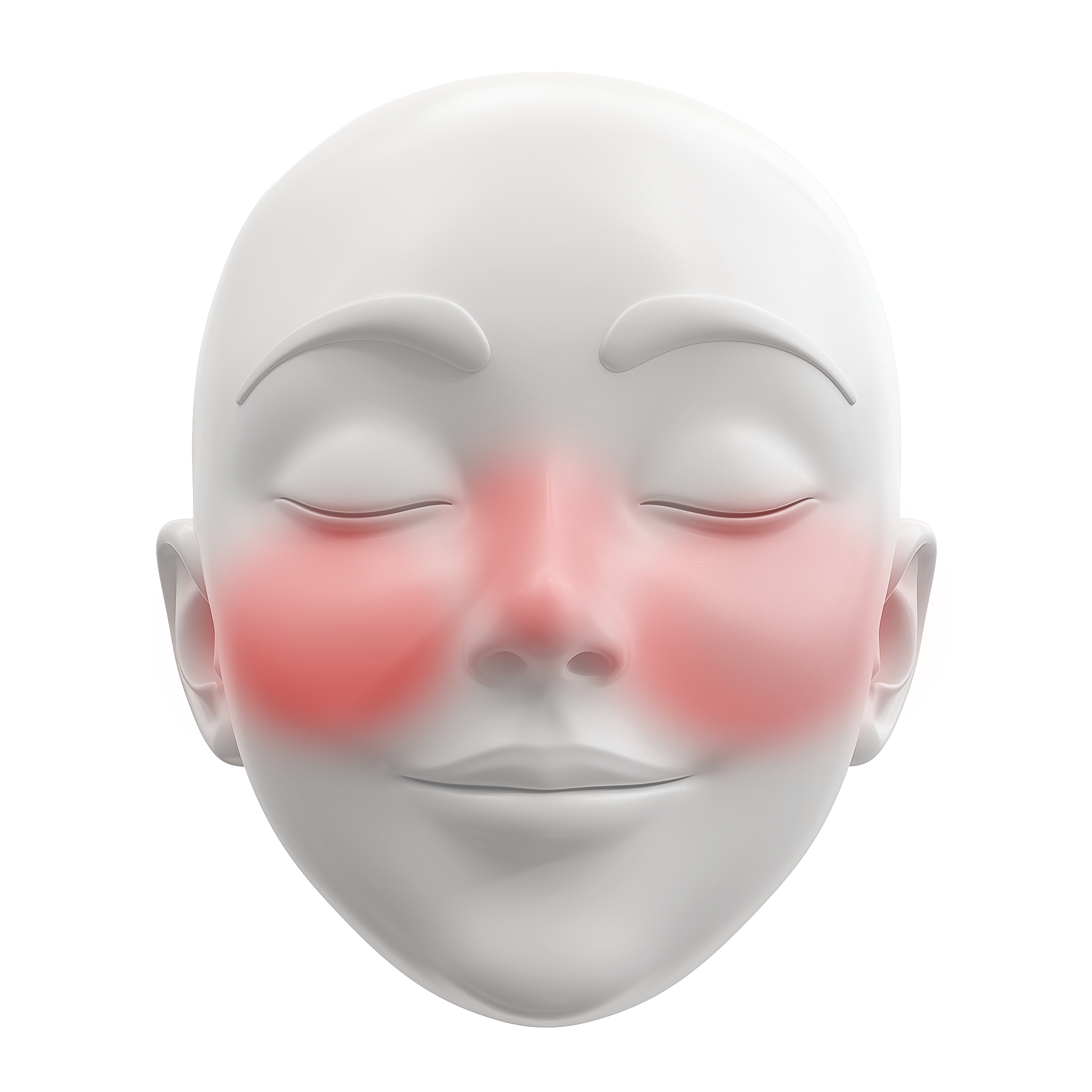 Dr. Liv Kraemer skincare owned depiction of face with redness on cheeks and nose in front of a white background