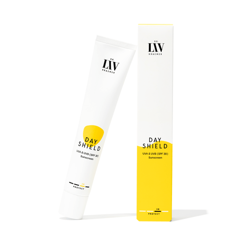 SPF 30 suitable for sensitive, acne-prone skin. SPF without white cast. Swiss broad-spectrum SPF. Developed by Dr. Liv Kraemer. UVA and UVB protection