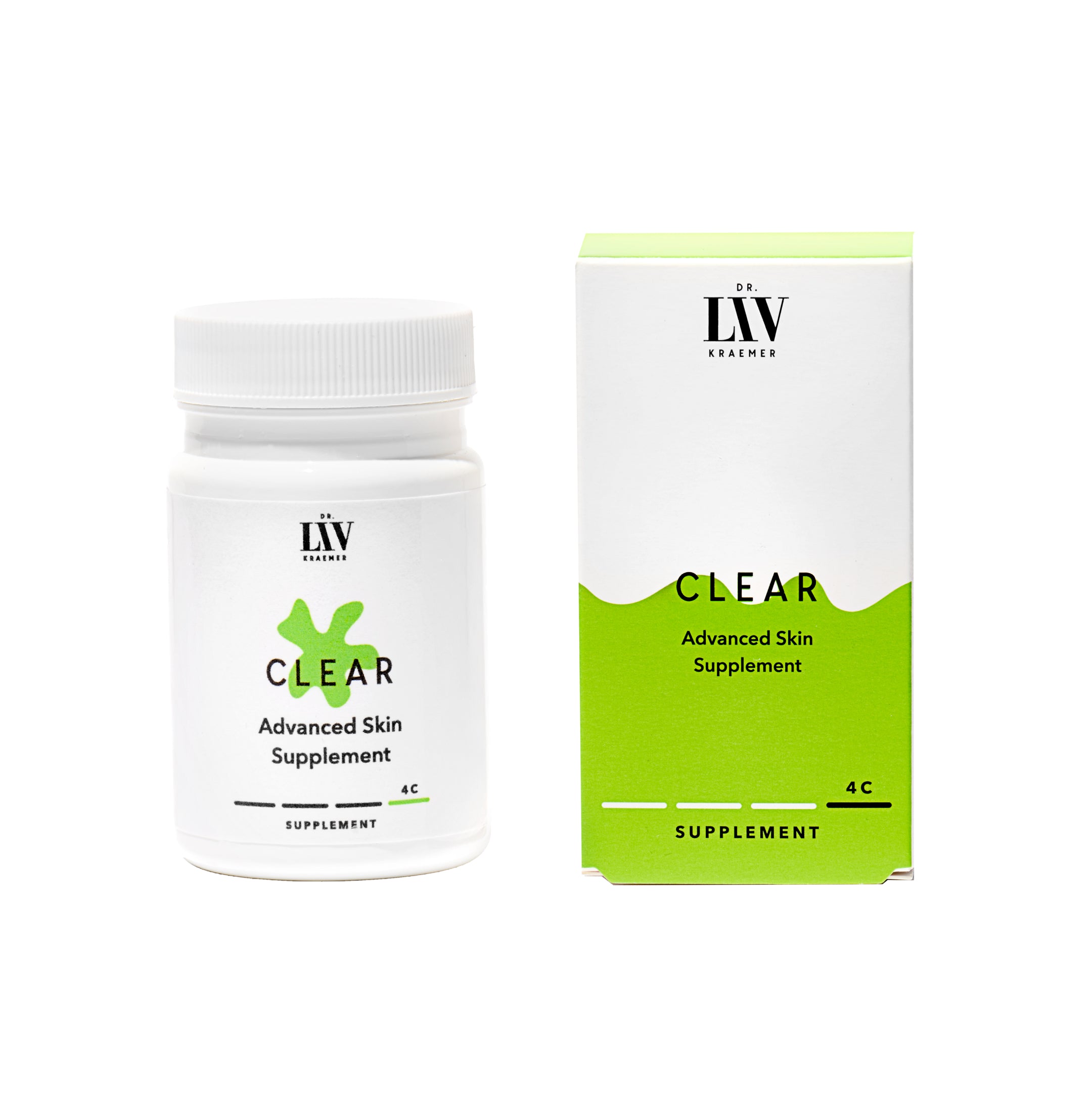 The Dr. Liv Skincare Super Set containing the Smoothing Cleanser, the Overnight Smoother, the Biome Barrier, and two Day Shields.